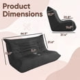 thumbnail image 7 of Furmax 66.5" Oversized Floor Sofa Couch, 2-Seater Leather Lazy Sofa Chair with Cup Holders for Gaming, Movie Nights, Living Room & Dorm, No Assembly Required, Black, 7 of 7