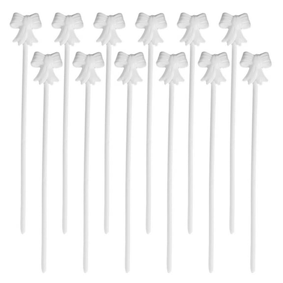 HEMOTON 20pcs White Balloon Stick With Bowknot Inflatable Aluminum Foil Balloons Balloon Poles For Weddings Balloon Stick Holder Party Balloon Base