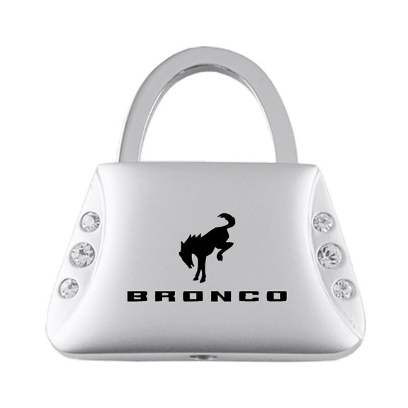 Ford Bronco 2020 Jeweled Purse Shape Key Ring (Silver)