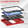 thumbnail image 5 of XYX Case for iPad Air 11 inch M2 2024 (6th Gen), Dual Layer Slim Heavy Shockproof Rugged Protective Cover Case with Kickstand (Red Black), 5 of 7