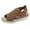Brown, variant on Womens Platform Wedge Gladiator Sandals Stylish Comfortable Elastic Mesh Espadrilles Memory Foam Chunky High Heels Athletic Slip on Walking Summer Shoes Beige Size 8
