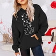 thumbnail image 2 of Oiyii Toddler Girls Cat Dog Paw Line Graphic Hoodie Long Sleeve Printed Casual Hooded Sweatshirt Daily Play Pullover Top,Black, 2 of 4