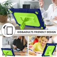 thumbnail image 5 of FIEWESEY Case for Walmart Onn 8 Inch Gen 3 2022(Model:100071483) Tablet,Shockproof Kids Friendly Rugged Cover with Shoulder Strap & Stand Case for Walmart Onn 8 Inch Gen 3 2022 Tablet(Navy/Green), 5 of 6