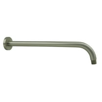 Aquaiaw Wall Mount Round Shower Arm, 16", Brass, PVD Brushed Nickel