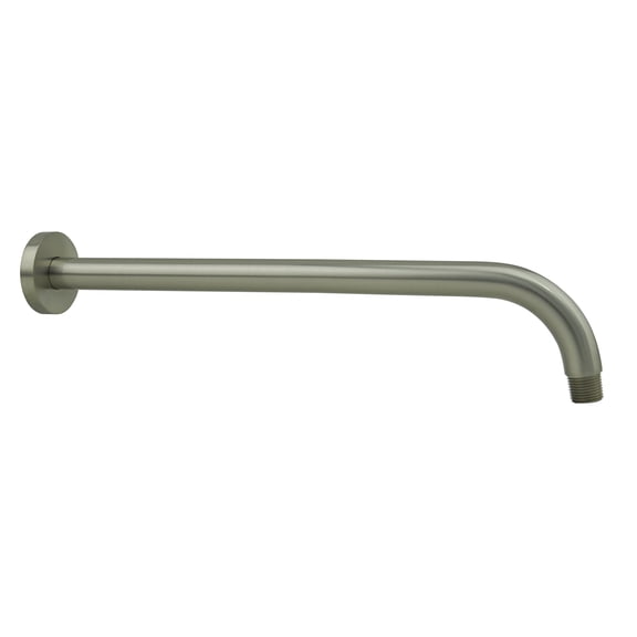 Aquaiaw Wall Mount Round Shower Arm, 16", Brass, PVD Brushed Nickel