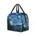 thumbnail image 3 of Van Gogh Starry Night Insulated Lunch Tote Bag for Women School Portable Thermal Cooler Almond Blossoms Flowers Art Lunch Box 4 22x20x10cm 9x8x4in, 3 of 6