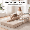 thumbnail image 4 of TACTOW Boneless Sleeper Sofa,Corduroy Multifunctional Single Sofa Chair With 1pc Pillow for Living Room Bedroom Office,Beige, 4 of 8