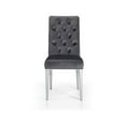 thumbnail image 4 of Meridian Furniture Juno 19.5"H Velvet Dining Chair in Gray (Set of 2), 4 of 4