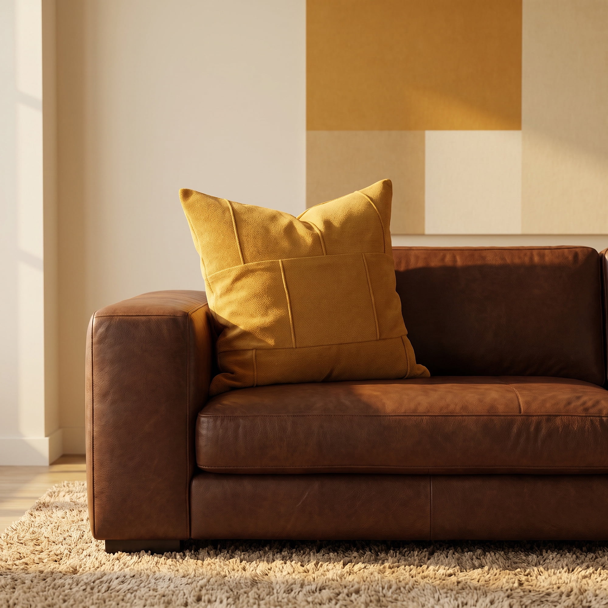Unique Bargains 2Pcs Grid Textured Throw Pillow Covers Couch Cushion Cases Yellow 18"x18"