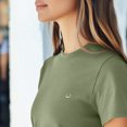 thumbnail image 5 of Dalix Lil Smile Cropped Tee Lightweight High Waisted Short Sleeve Summer Shirt Womens in Artichoke XL X-Large, 5 of 5