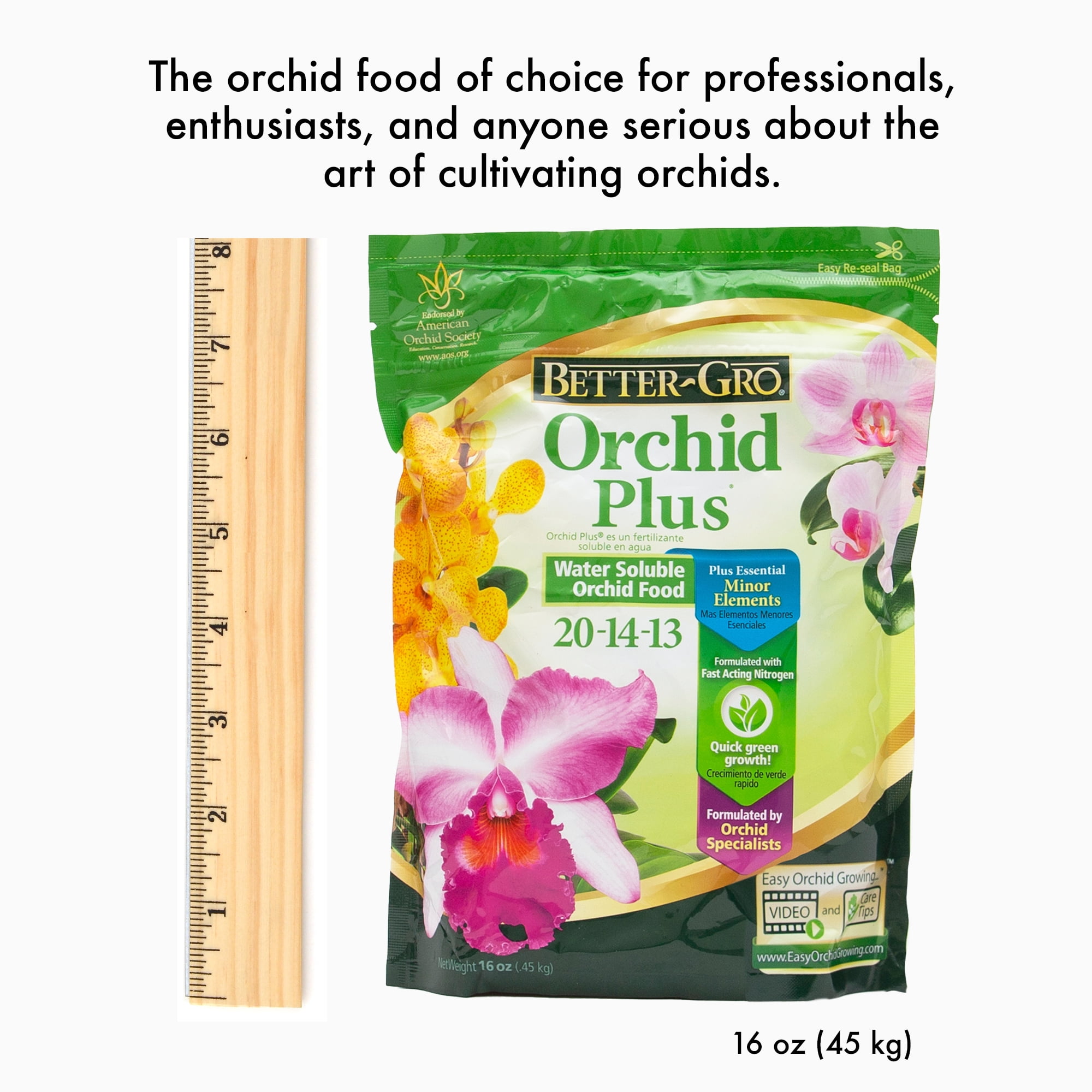 Better-Gro Orchid Plus Plant Food, 20-14-13 Fertilizer, 1 lb.
