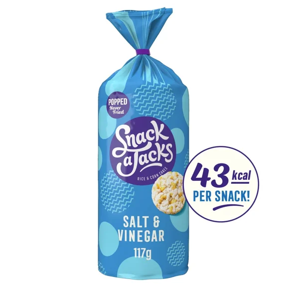 Snack a Jacks Salt & Vinegar Jumbo Rice Cakes 117g