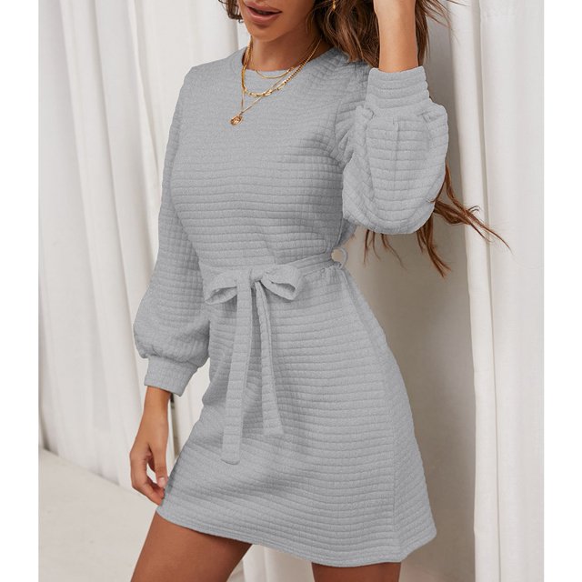 Vestido De Cuello RedondoCierre De Manga LargaCuello RedondoTranspirableVestido Cruzado Para Mujer Para La Vida Diaria Para Mujer Para Cita ANGGREK Otros