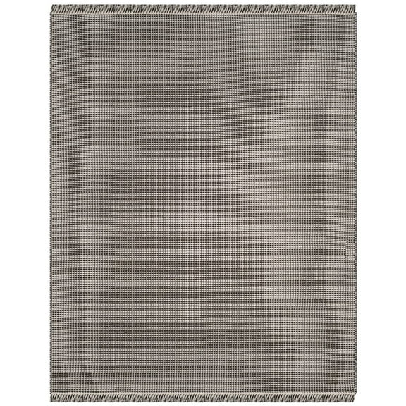 SAFAVIEH Montauk Patton Geometric Cotton Area Rug, Ivory/Black, 8' x 10'