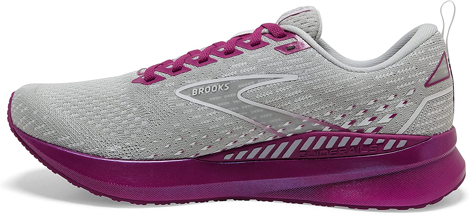 Brooks Levitate GTS 5 Womens Supportive Running Shoe 7.5  Grey/Lavender/Baton Rouge