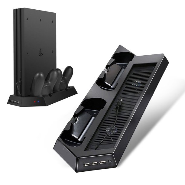 TSV Vertical Stand for PS4 Pro Console Cooling Dual Controllers