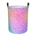 thumbnail image 1 of Balery Colorful Glitters Cesta de ropa redonda con asas, impermeable, independiente, para ropa, juguetes, dormitorio y familia-Small, 1 of 6