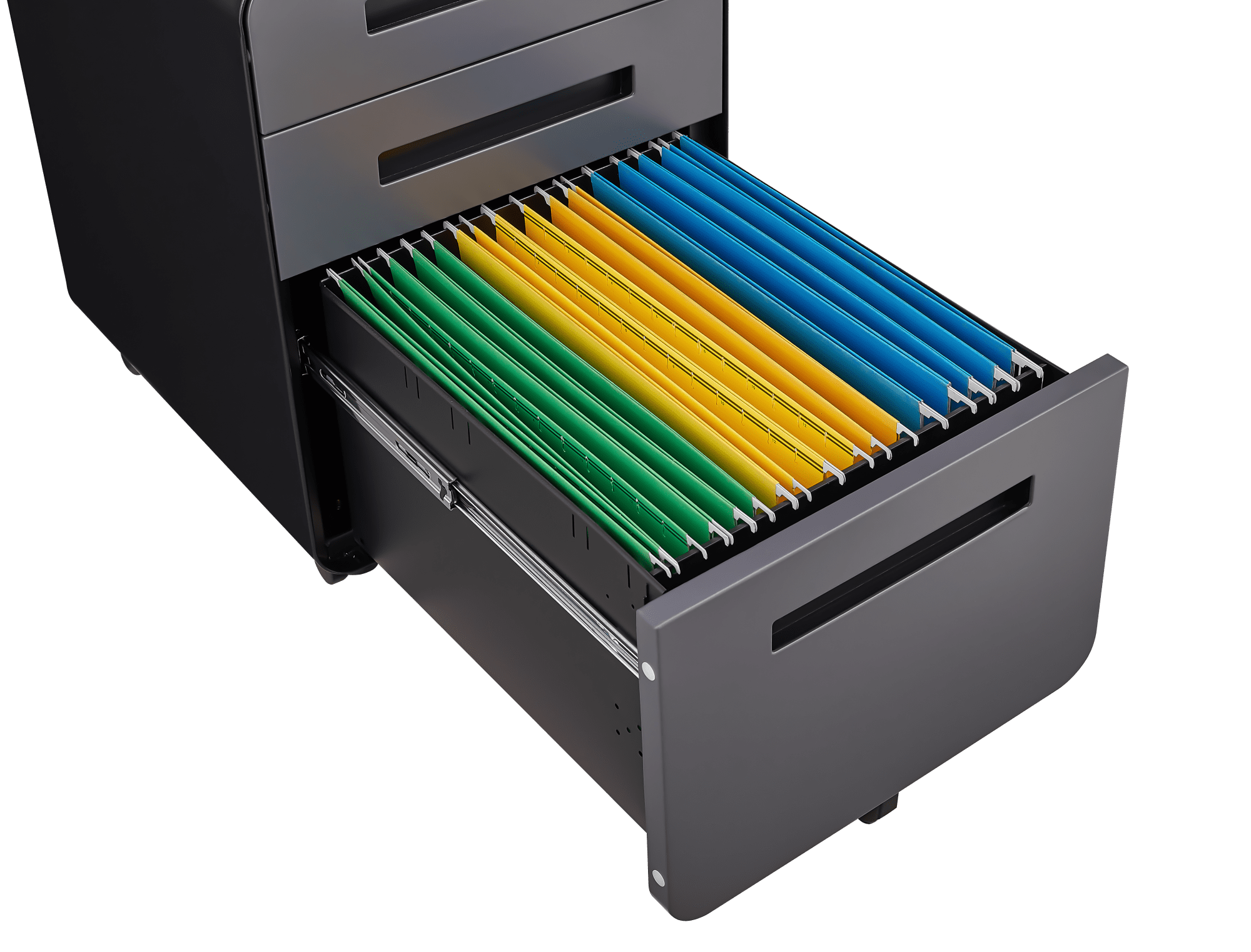 3 Drawer Mobile File Cabinet Under Desk Office,Simple Style Versatile Storage Cabinet for Legal/Letter/A4 Files, 5 Wheel Design Anti-Tilting Cold Rolled Steel Waterproof Moisture-Proof Black