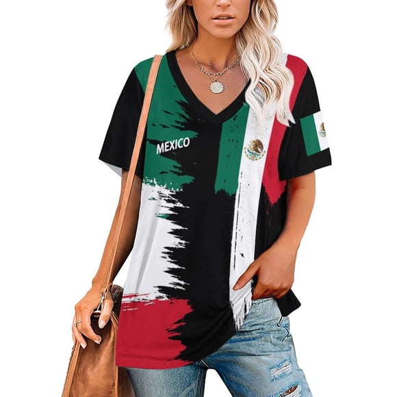 Women Mexico Soccer Jersey Shirt 2026 Football Fans With Nation Flag Shirt Also Custom