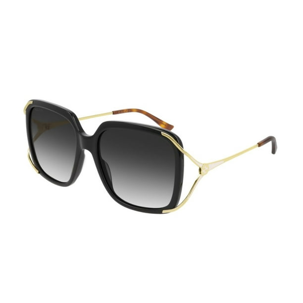 Gucci - GUCCI GG Fork Oversized Rectangular Sunglasses Black - Walmart ...