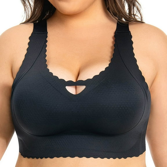 Censtreet Women's Plus Size Sports Bras,Comfort Traceless Everyday Underwear Vest,Seamless Wireless Beautiful Back Underwear