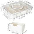 thumbnail image 2 of Divided Storage Container, 8 Compartment Snackle Box with Carry Handle, Portable Serving Tray for Charcuterie, Fruits, Nuts, Ideal for Travel, Picnics, Office Parties and Meals, White, 2 of 6