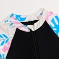 thumbnail image 5 of UngA Girls Long Sleeve Rashguard Swimsuit UV Protection One Piece Bathing Suit for Girls Swimwear (Black,11-12 Years), 5 of 8
