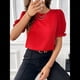 thumbnail image 4 of Blusa de de Corta , Elegante y con Cuello para Mujer, Blusa de Verano. Rojo S, 4 of 6