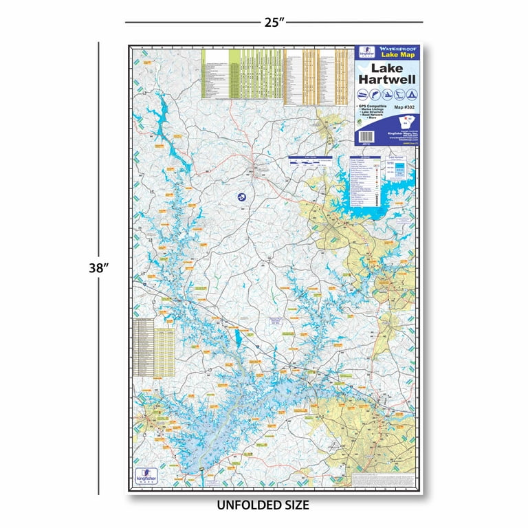 Lake Norman, North Carolina Waterproof Map (Fishing Hot Spots)