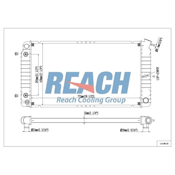 REACH 41-909 Radiator for MULTI APPS 85-87, Automotive Radiator Replacement Part