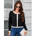 thumbnail image 3 of Yesfashion Women's Knit Cardigan Crewneck  Metal Button Long Sleeve Lightweight Sweater Cardigans, 3 of 8