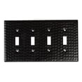 thumbnail image 1 of Monarch Abode 19110 Hand Hammered Switch Plate, 4-Gang, Matte Black, 1 of 1