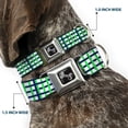 thumbnail image 2 of Buckle-Down Pet Collar, Dog Collar Metal Seatbelt Buckle, Basketweave Plaid White Navy Bright Green, 20 to 31 Inches 1.5 Inch Wide, 2 of 8