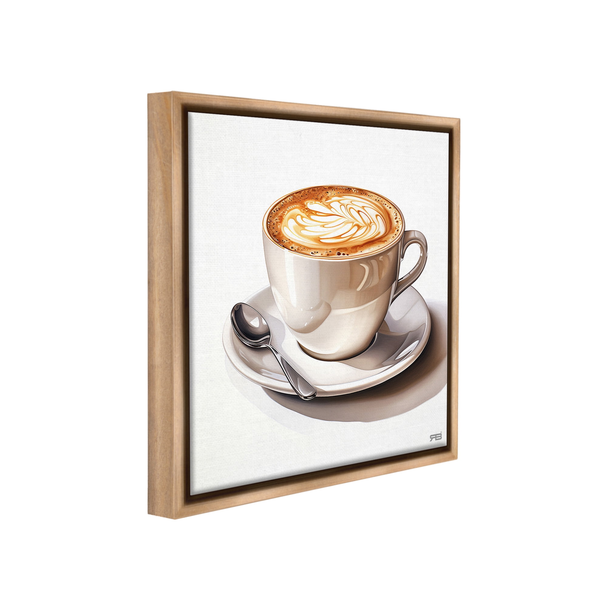 Stupell Industries Chic Modern Cappuccino Food & Beverage Painting Brown Floater Framed Canvas Art Print Wall Art, 25 x 25