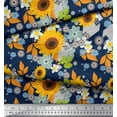 thumbnail image 3 of Soimoi Cotton Duck Fabric Leaves & Sunflower Floral Printed Fabric 1 Yard 42 Inch Wide, 3 of 3