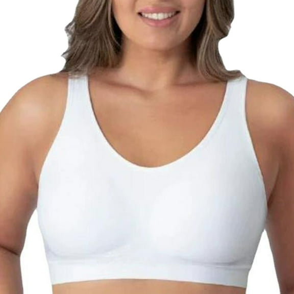 Fsqjgq Seamless Sports Bras for Women Plus Size No Underwire Push Up T-Shirt Bras Solid Sleep Yoga Underwear Lightly Lined Wireless Bras White