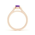 thumbnail image 2 of ANGARA Natural Classic Cushion Amethyst Ring with Diamond Halo in 14K Rose Gold for Women (Size-5mm) | February Birthstone, Birthday, Anniversary, Jewelry Gift for Women | Natural Amethyst Ring, 2 of 9