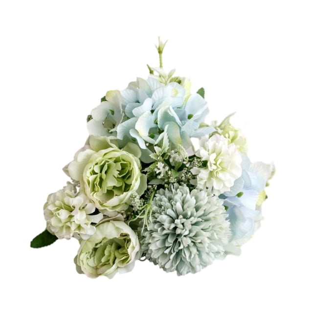 keepw Artificial Flower Realistic Flowers Imitation Roses Home Wedding Office Lasting Rose Centerpieces Photography Props Green/Type3