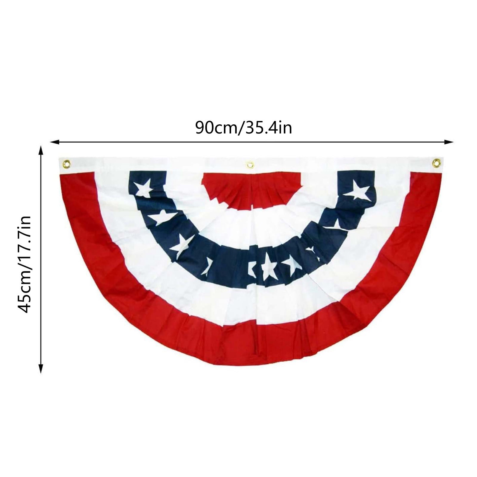 American Flag Bunting Patriotic Pleated Fan Flag USA Flags with Brass Grommets and Zip Ties for 4th of July Memorial Day Decoration Outdoor (1.5x3 Feet)