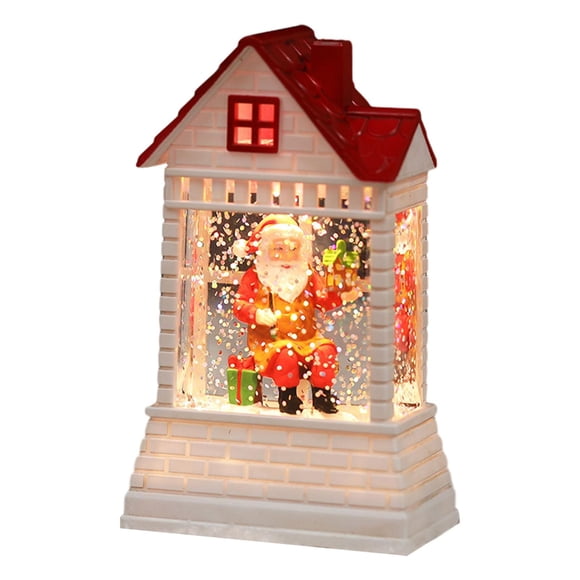 Linterna navideña, lámpara de mesa, vela, linterna, LED decorativo para niños, lámpara de noche para vacaciones, mesa central de escritorio, Papá Noel