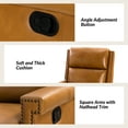 thumbnail image 7 of Genuine Leather Swivel Rocker Recliner Wingback Transitional Set of 2 Camel, 7 of 7