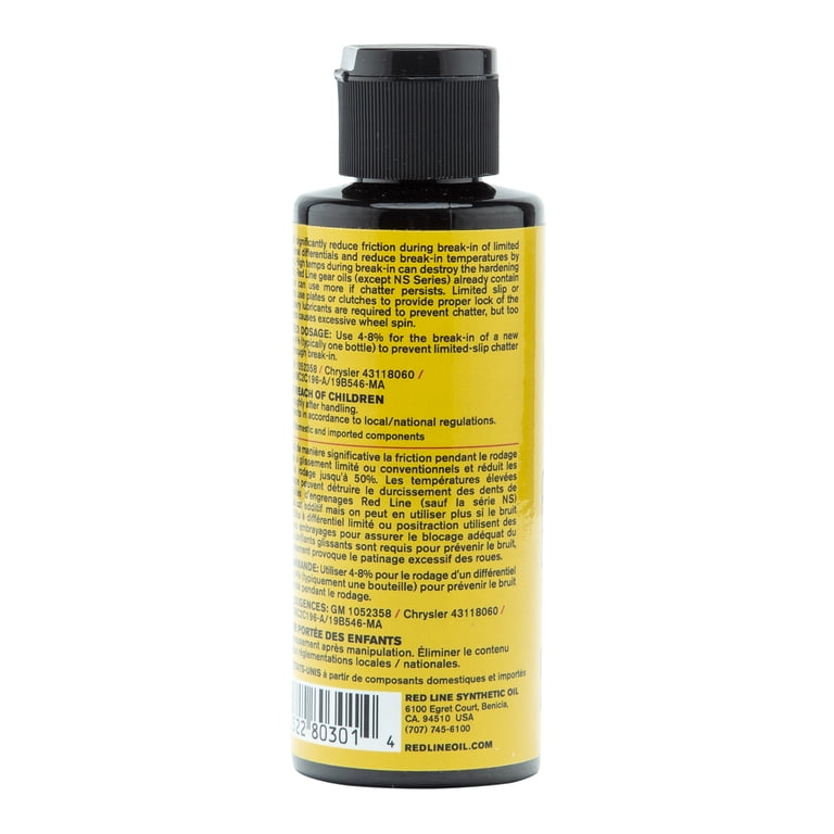 Red Line Synthetic Oil, Limited Slip Friction Modifier, 4 Ounce
