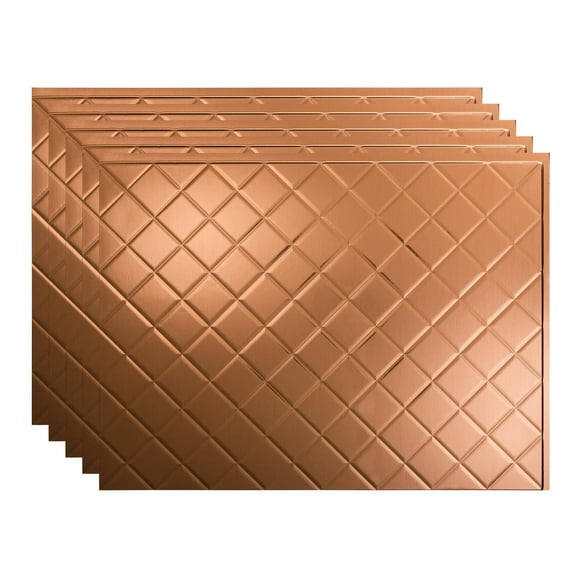 FASÄDE 18in x 24in Quilted Polished Copper Backsplash Panel (5 Pack)