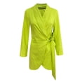 thumbnail image 2 of Gibobby Vestidos de sueter para mujer Vestido de encaje de manga larga corta de color sólido para mujer(Verde,CH), 2 of 5