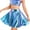 Blue B, variant on Women's Glossy Metallic Flared Pleated A-Line Mini Skater Skirt Dance Wear Holographic Skirts Gold S