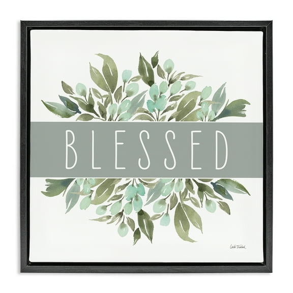 Stupell Industries Blessed Cottage Florals Plants & Flowers Painting Black Floater Framed Canvas Art Print Wall Art, 18 x 18