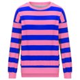 thumbnail image 6 of Htigea Women's Striped Sweatshirts Oversized Crew Neck Long Sleeve Pullover Preppy Casual Loose Fit Sweatshirt Tops Pink 2XL, 6 of 8