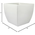 thumbnail image 4 of Stockholm Square Curved Fiberglass Planter (L:12" x W:12" x H:11", Matte White), 4 of 4
