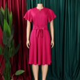 thumbnail image 3 of Women's Casual Cap Sleeve Pleated Long Midi Dress Loose Beach A line Flowy Dress, 3 of 8