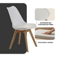 thumbnail image 5 of Dining Chairs Set of 4, Modern Kitchen Chairs, Upholstered Dining Room Seats with Sturdy Wooden Legs, High-Density Sponge Cushion and PU Leather for Restaurant Hotel, White, 5 of 11